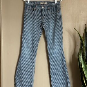 Paris Blues Blue and White Striped Flare Jeans